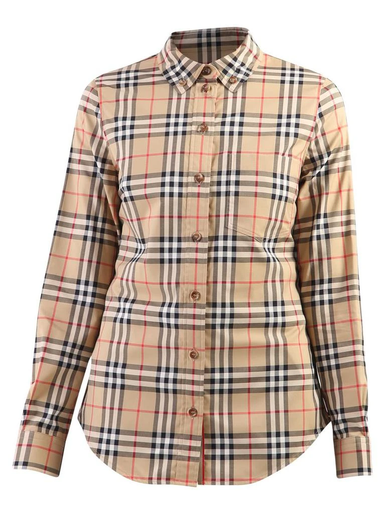 商品Burberry|BURBERRY CHECK MOTIF COTTON SHIRT,价格¥3725,第1张图片