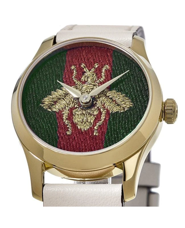 商品Gucci|Gucci G-Timeless Gold Tone Bee Green & Blue Dial Women's Watch YA1265009,价格¥5053,第2张图片详细描述
