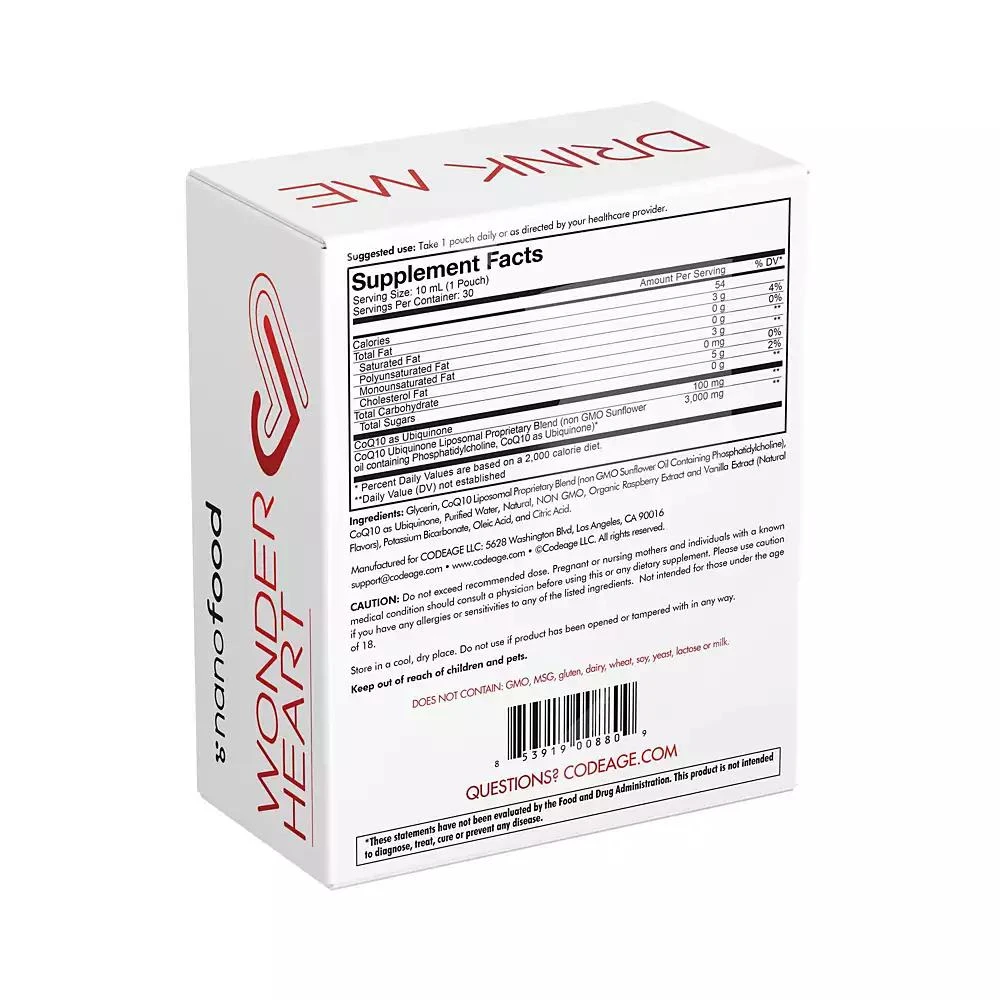 Nanofood Wonder Heart Liquid CoQ10, Liposomal Ubiquinone Supplement - 30ct 商品