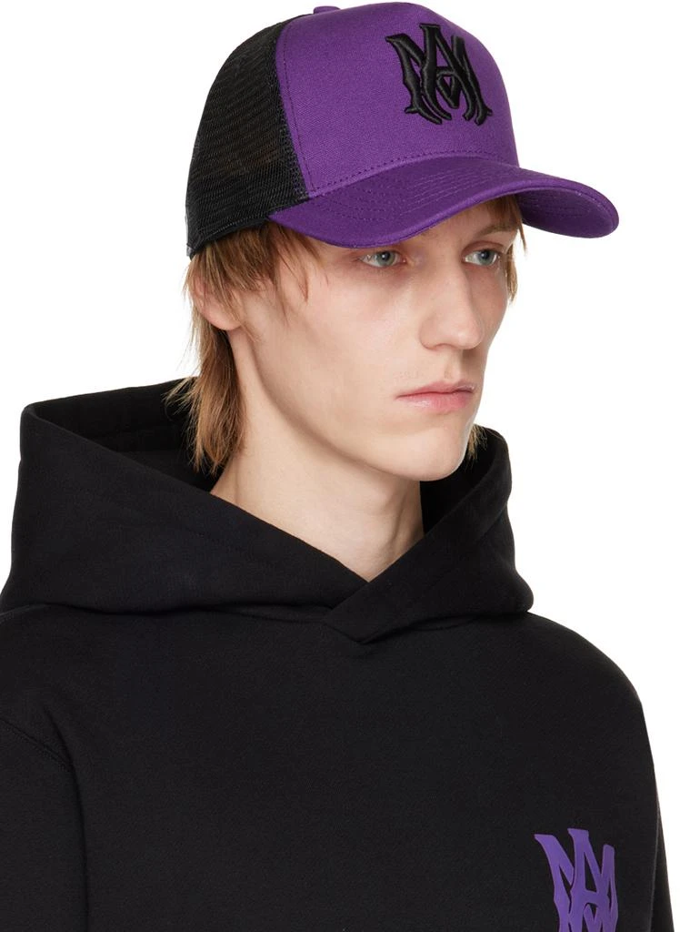 商品AMIRI|Purple & Black Embroidered Cap,价格¥1708,第2张图片详细描述