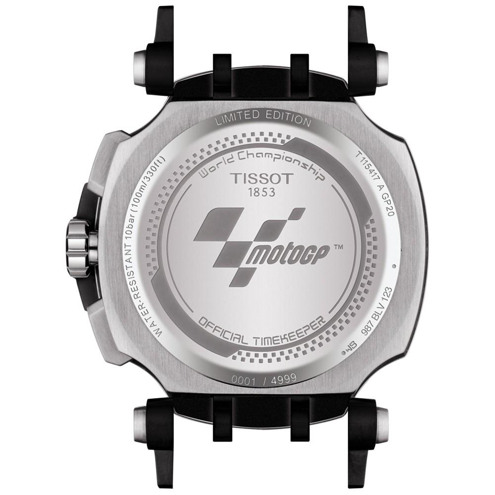 Men's Swiss Chronograph T-Race MotoGP 2020 Black Rubber Strap Watch 48mm - Limited Edition商品第4张图片规格展示