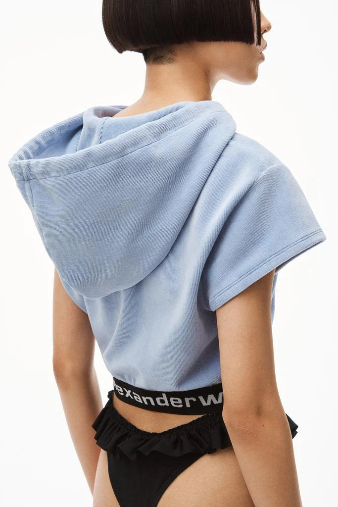 CAP SLEEVE HOODIE IN STRETCH CORDUROY 商品