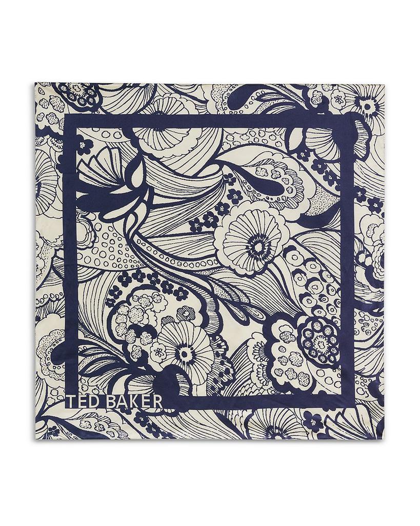 Helari Summer Bloom Retro Swirl Silk Square Scarf商品第2张图片规格展示