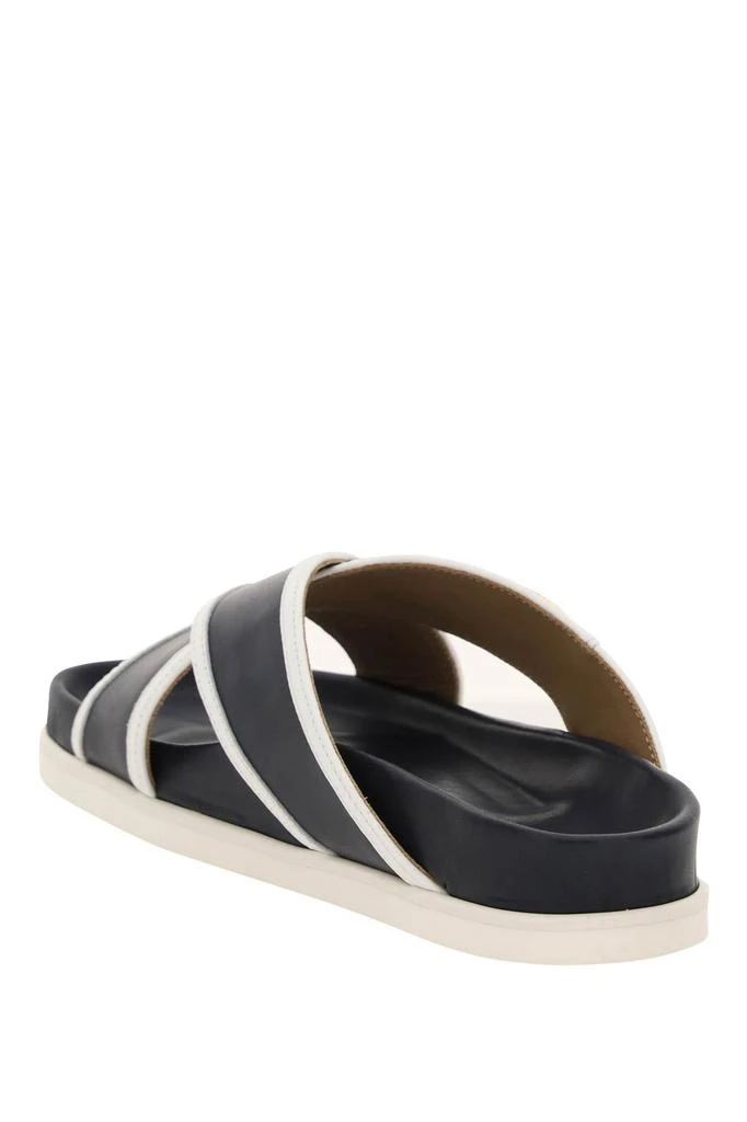 商品Thom Browne|Thom browne leather slides with tricolour buckle,价格¥3117,第3张图片详细描述