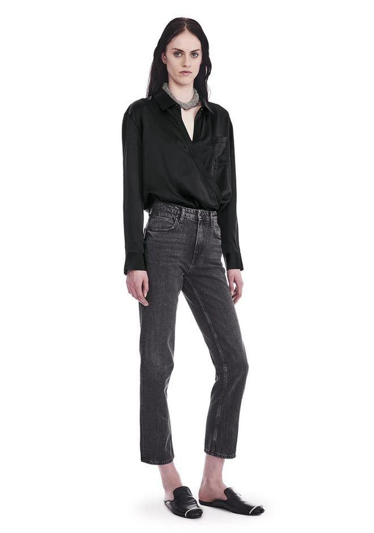 商品Alexander Wang|丝绸长袖衬衣式连体衣,价格¥1462,第1张图片