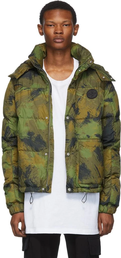 商品Off-White|Green Down Paintbrush Camouflage Jacket 男款羽绒服,价格¥5681,第1张图片