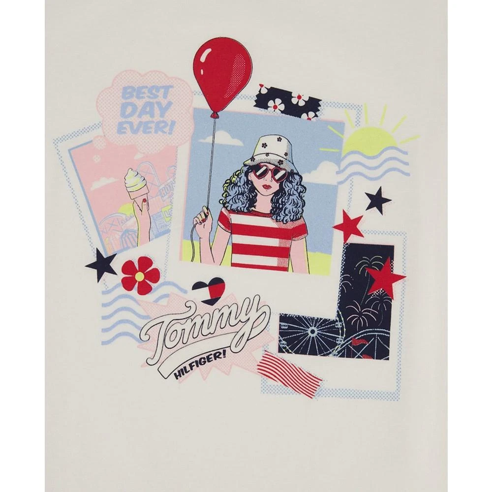 商品Tommy Hilfiger|Big Girls Glitter Polaroid Short Sleeve T-shirt,价格¥186,第2张图片详细描述