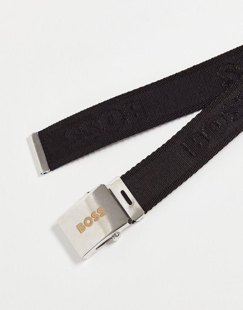 商品Hugo Boss|BOSS Black Boss Icon woven belt in black,价格¥317,第4张图片详细描述