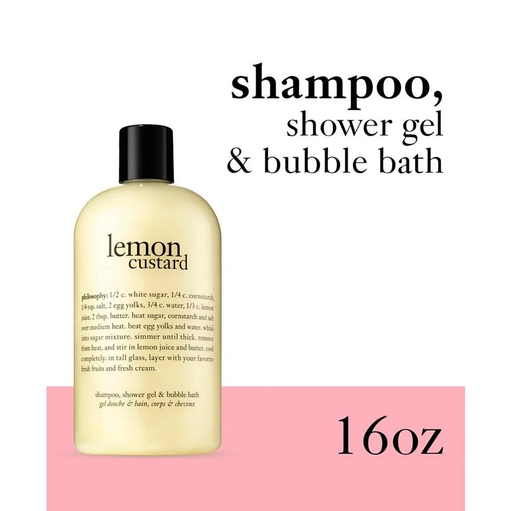 商品philosophy|lemon custard 3-in-1 shampoo, shower gel and bubble bath, 16 oz,价格¥177,第2张图片详细描述