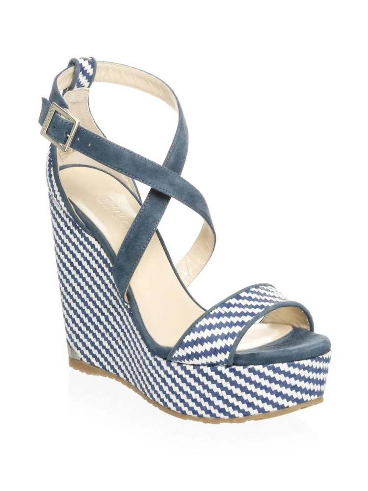 商品Jimmy Choo|Woven Wedge Sandals,价格¥1650,第1张图片