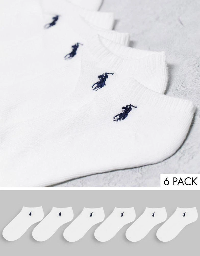 商品Ralph Lauren|Polo Ralph Lauren 6 pack logo socks in white,价格¥251,第1张图片