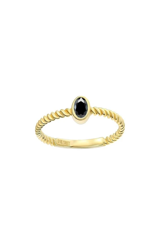 商品CANDELA JEWELRY|10K Yellow Gold Oval Onyx Ring - Size 7,价格¥952,第1张图片