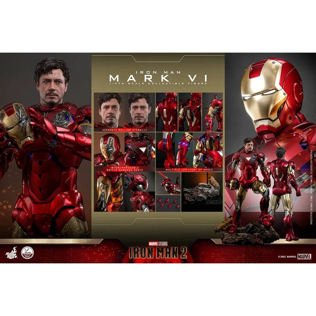商品Hot Toys|Hot Toys 1:4 Scale Marvel Iron Man 2 Iron Man Mark VI Statue,价格¥7691,第4张图片详细描述
