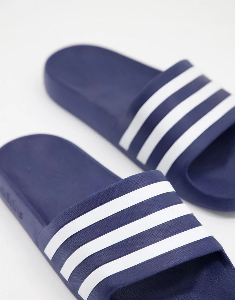 商品Adidas|adidas Swim Adilette white stripe sliders in navy,价格¥226,第2张图片详细描述