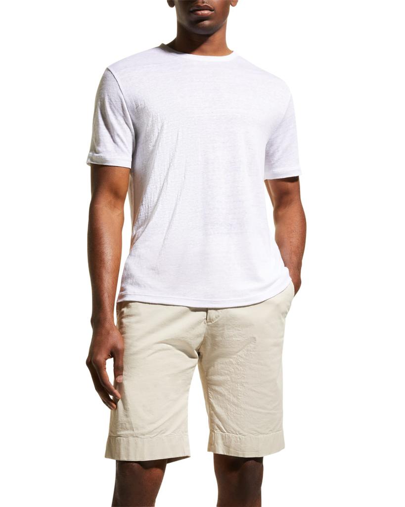 Men's Linen Crewneck T-Shirt商品第1张图片规格展示