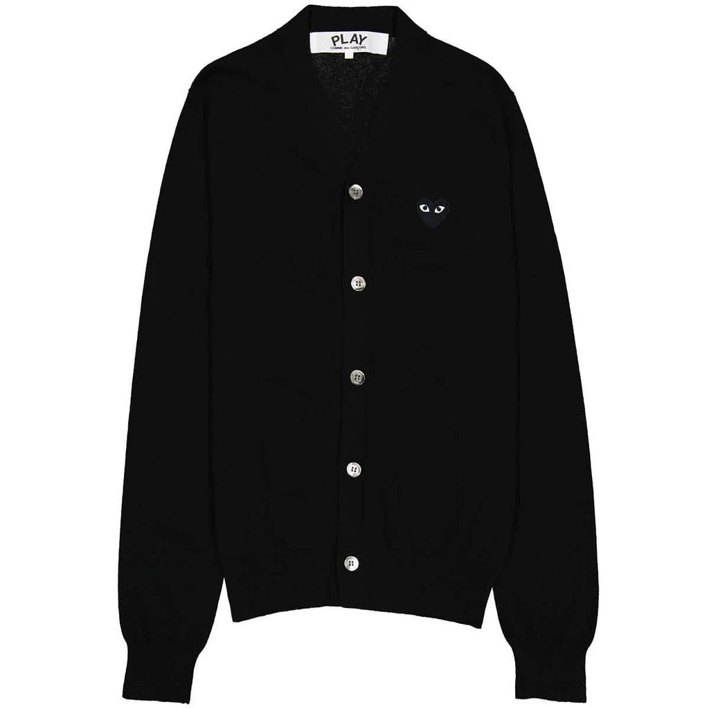 商品Comme des Garcons|Comme Des Garcons Mens Black Heart Logo Cardigan, Size Small,价格¥1477,第1张图片