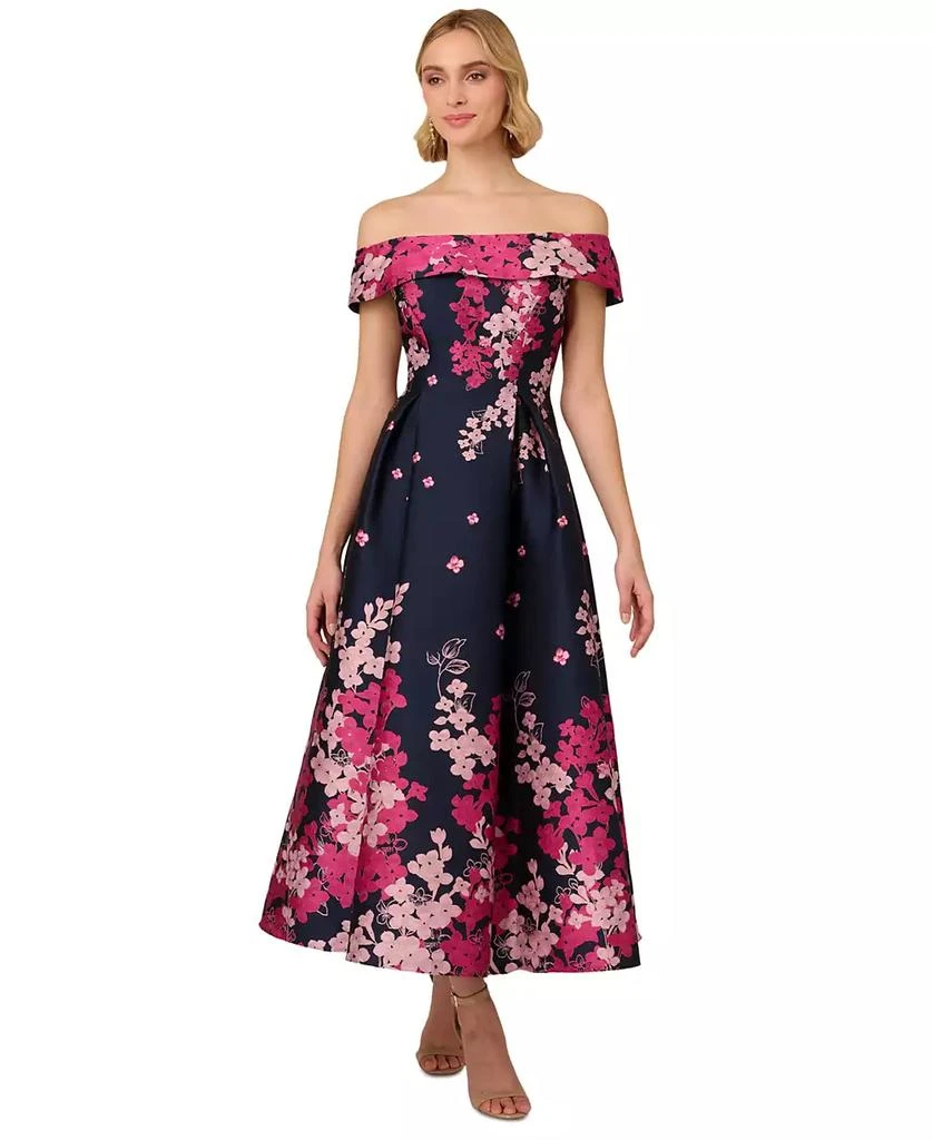 商品Adrianna Papell|Women's Floral-Print Off-The-Shoulder Dress,价格¥1302,第1张图片