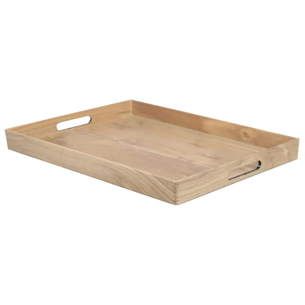 商品Home Basics|Home Basics Rustic Wood Like Serving Tray,价格¥166,第4张图片详细描述