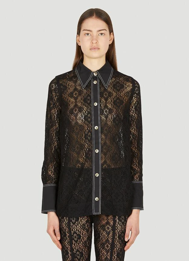 商品Ganni|Lace Shirt in Black,价格¥944,第1张图片