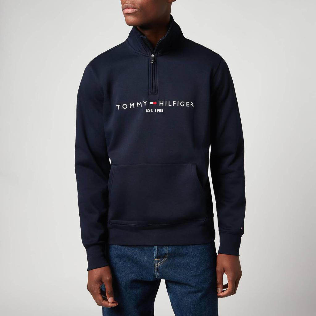 Tommy Hilfiger Men's Logo Half Zip Jumper - Desert Sky商品第1张图片规格展示