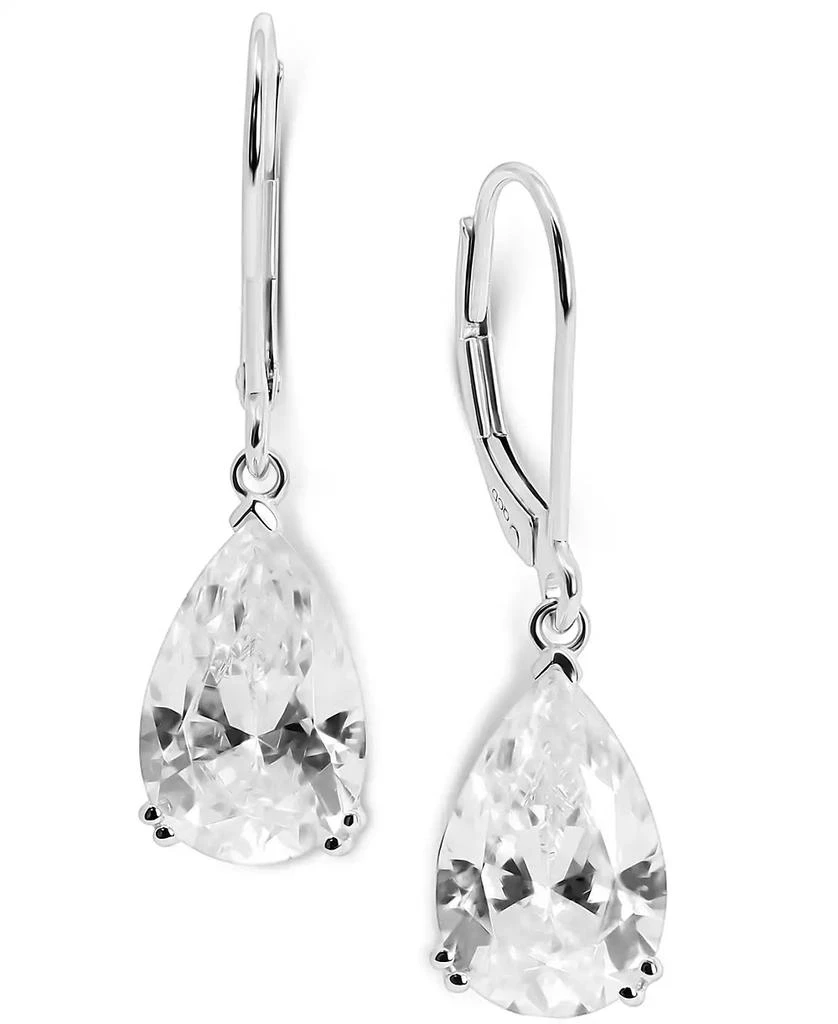 商品Arabella|Cubic Zirconia Teardrop Leverback Drop Earrings in 14k White Gold,价格¥1489,第1张图片