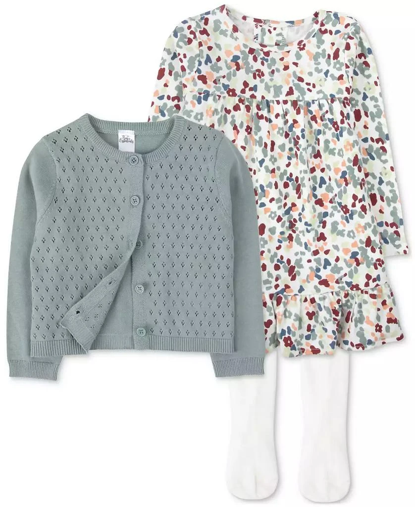 商品Baby Essentials|Baby Girls Cardigan, Dress & Footed Tights, 3 Piece Set,价格¥118,第1张图片