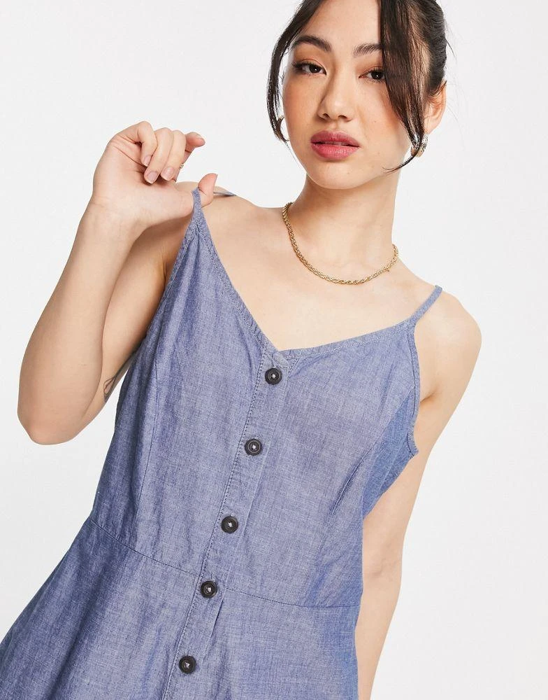 商品VERO MODA|Vero Moda cotton blend cami chambray playsuit in blue - MBLUE,价格¥161,第3张图片详细描述