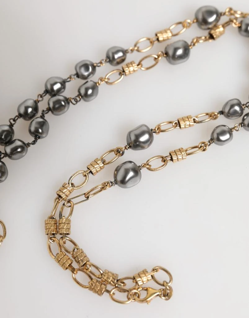 Dolce & Gabbana Gold Tone Beaded Chain Religious Cross Necklace 商品