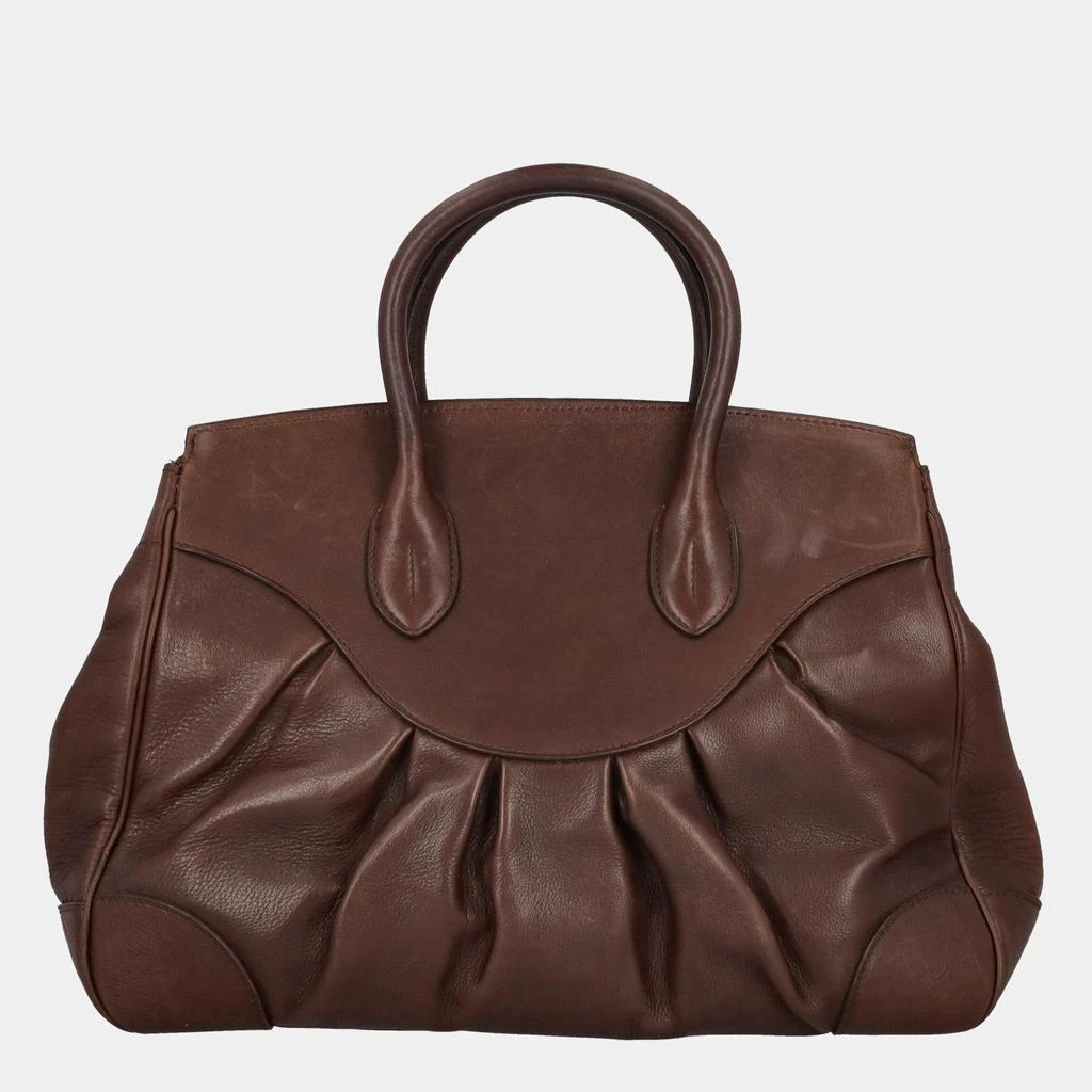 商品[二手商品] Ralph Lauren|Ralph Lauren  Women's Leather Tote Bag - Brown - One Size,价格¥6099,第4张图片详细描述