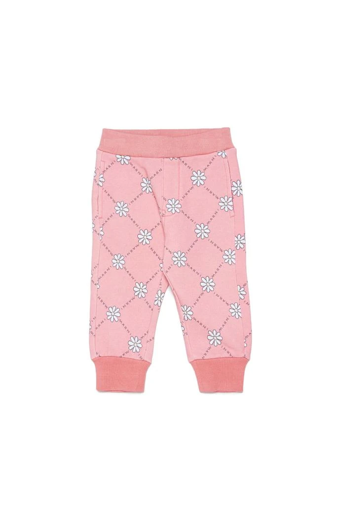 商品Marni|Mp40b Trousers  Peach Pink Cotton Trousers With Daisy Pattern,价格¥665,第1张图片