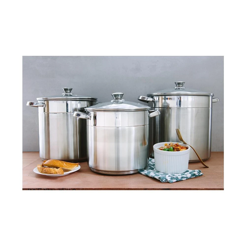 商品Sedona|3-Pc. Stainless Steel Stock Pots with Lids,价格¥538,第2张图片详细描述