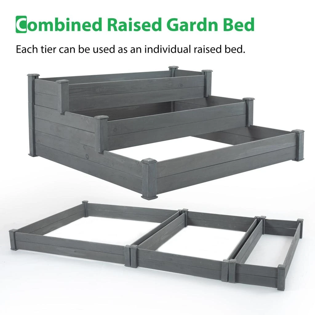 商品Simplie Fun|48.6 x 48.6 x 21in Raised Garden Bed,价格¥1374,第3张图片详细描述