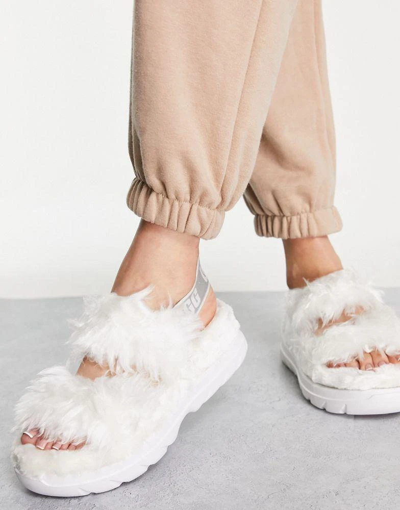 商品UGG|UGG Fluff Sugar sandals in white - WHITE,价格¥566,第4张图片详细描述