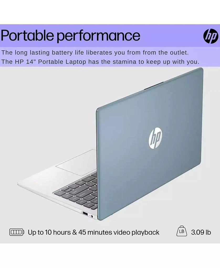 商品HP|Essential 14" Traditional Laptop Intel Core i3 8GB RAM Intel UHD Graphics 256GB SSD Storage Windows 11 Home 60Hz - Blue,价格¥2829,第5张图片详细描述