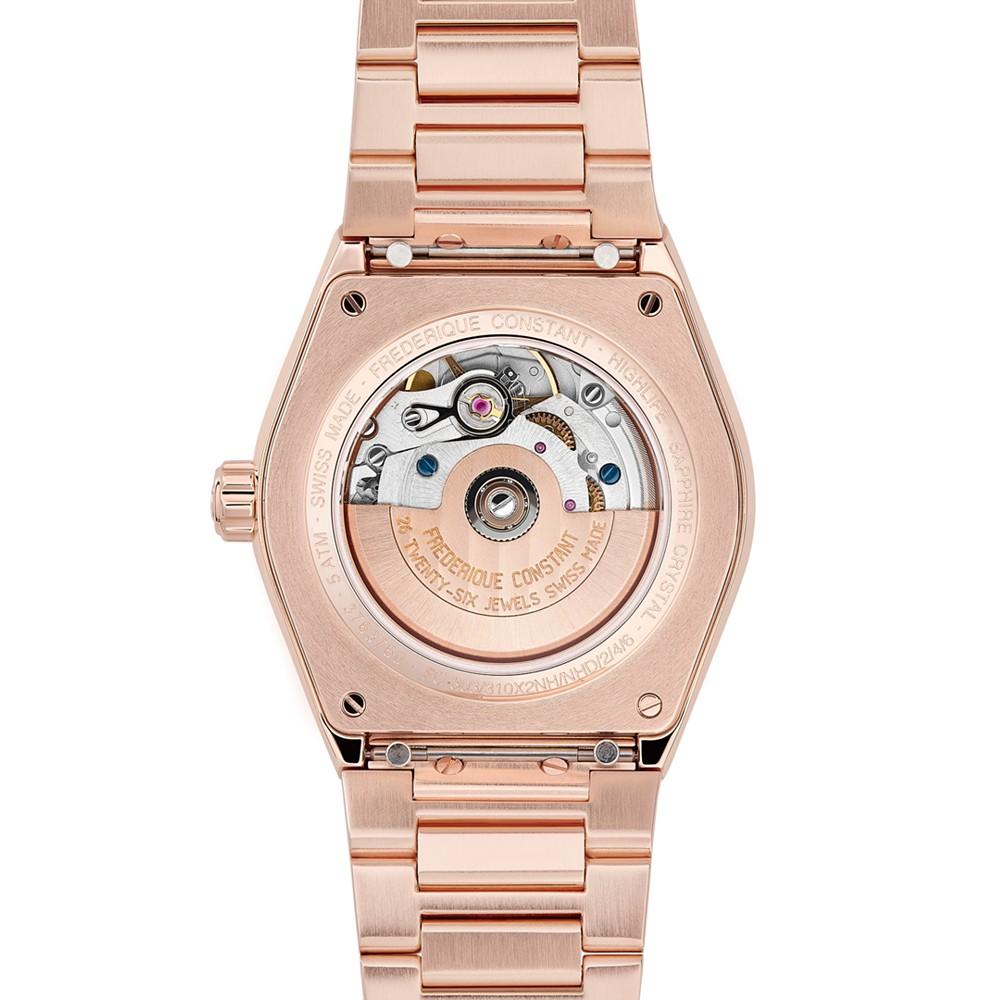 Women's Swiss Automatic Highlife Diamond (1/20 ct. t.w.) Rose Gold-Tone Stainless Steel Bracelet Watch 34mm商品第3张图片规格展示