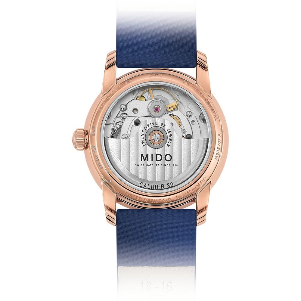 商品MIDO|Women's Swiss Automatic Baroncelli Blue Fabric Strap Watch 33mm,价格¥8096,第5张图片详细描述