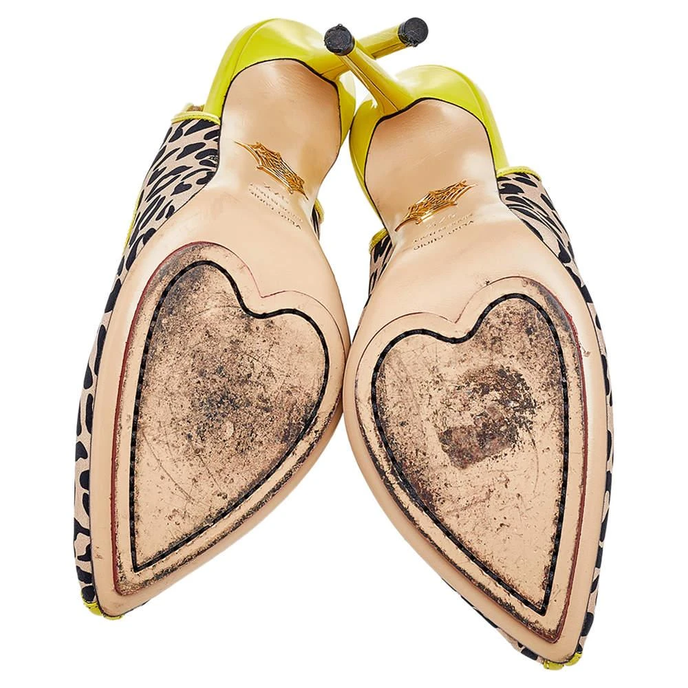 Charlotte Olympia Beige Leopard Print Fabric Slingback Sandals Size 37.5 商品