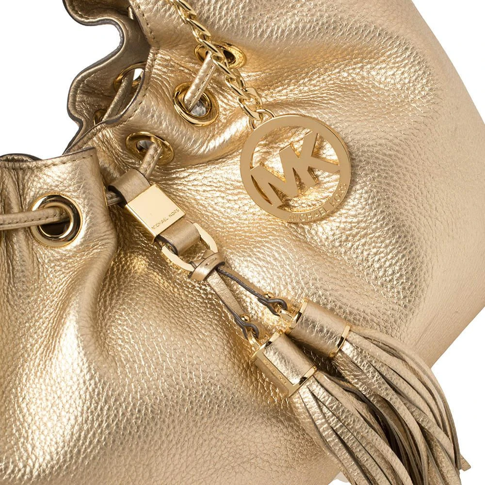 商品[二手商品] Michael Kors|MICHAEL Michael Kors Gold Leather Camden Drawstring Hobo,价格¥1016,第5张图片详细描述