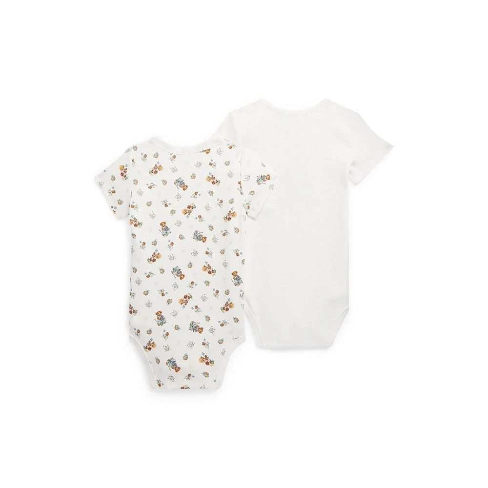 商品Ralph Lauren|Baby Girls Polo Bear Short Sleeved Bodysuit, 2 Pack,价格¥260,第2张图片详细描述