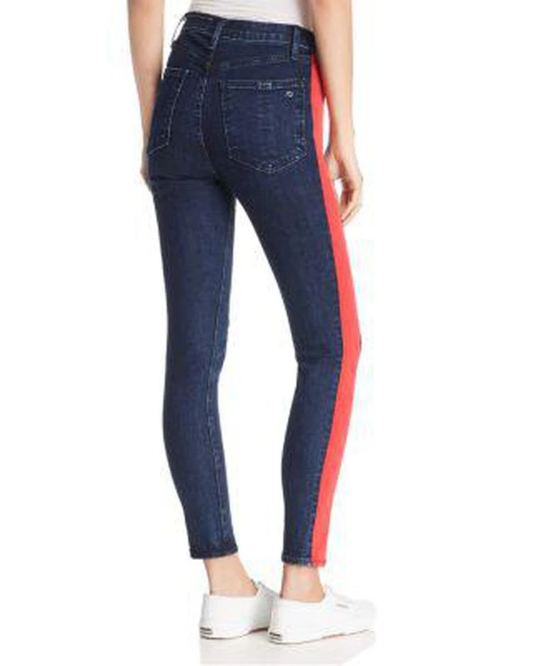 商品Rag & Bone|Mazie Side-Stripe Skinny Jeans in Igloo/Red,价格¥558,第2张图片详细描述