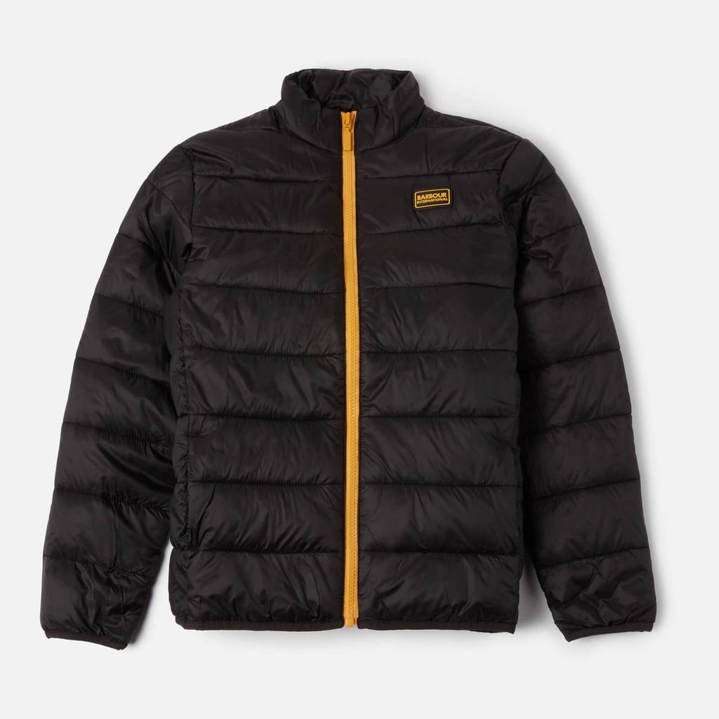 Barbour International Boys' Reed Quilted Jacket - Black/Yellow商品第1张图片规格展示