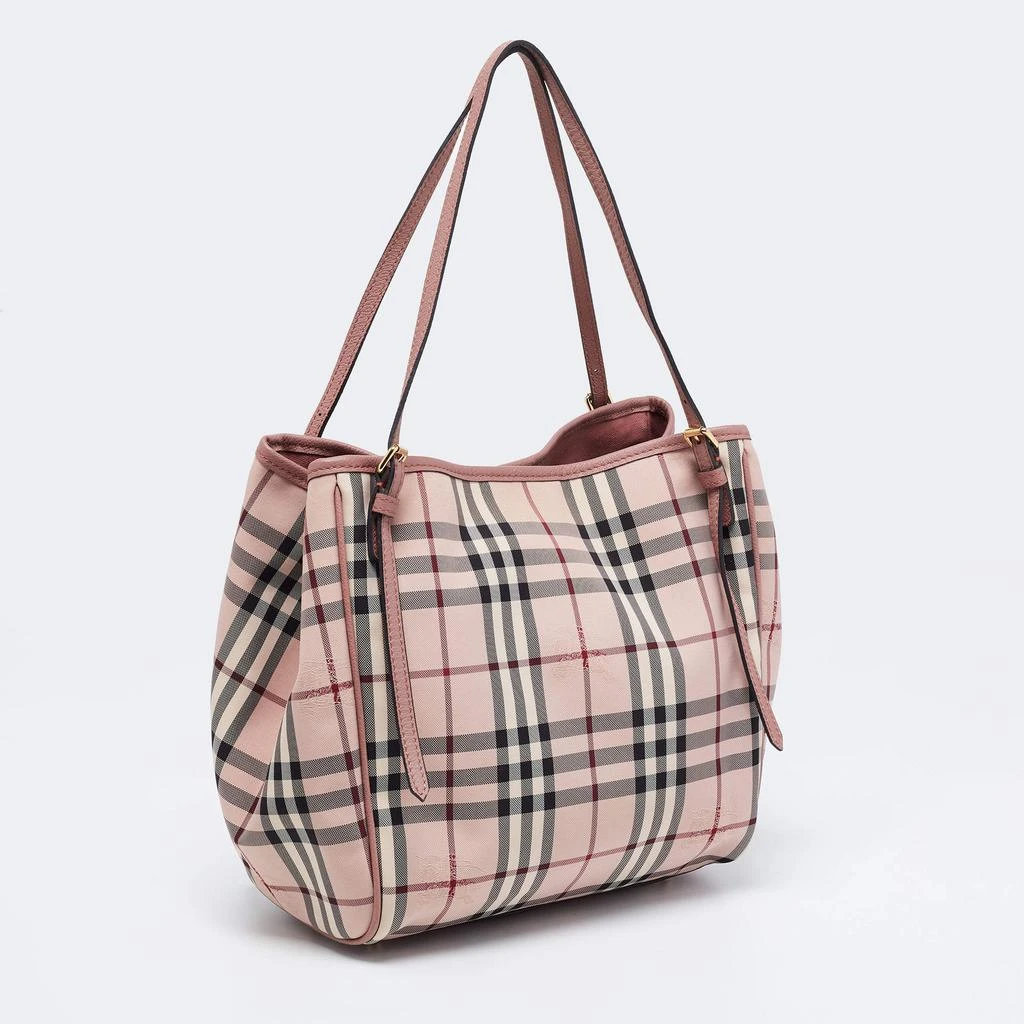 商品[二手商品] Burberry|Burberry Dusty Pink Horseferry Check Canvas and Leather Small Canterbury Tote,价格¥3408,第3张图片详细描述