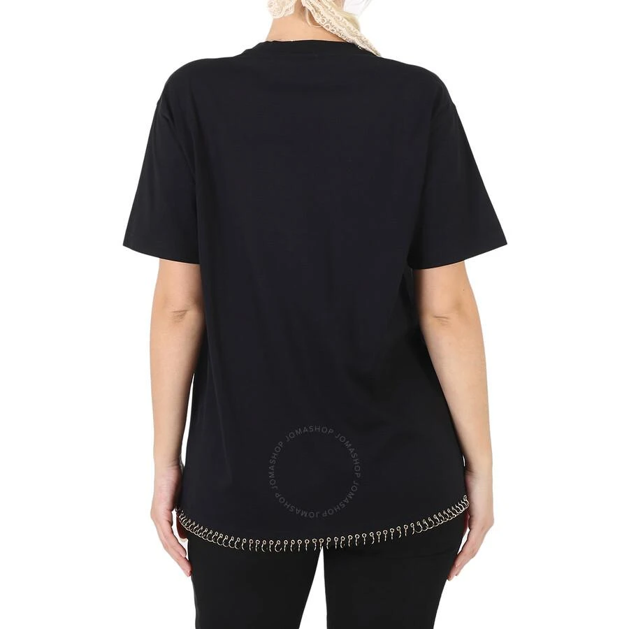 商品Burberry|Ladies Black Ring-pierced Cotton Oversized T-shirt,价格¥837,第2张图片详细描述