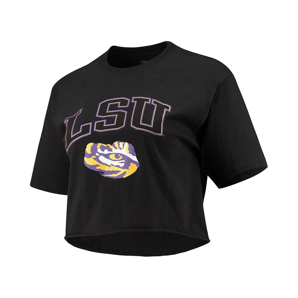 商品CHAMPION|Women's Black LSU Tigers Cropped Boyfriend T-shirt,价格¥258,第3张图片详细描述