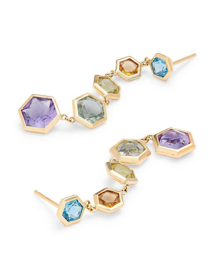 商品Bloomingdale's|Multi Gemstone Hexagon Drop Earring in 14K Yellow Gold,价格¥23396,第3张图片详细描述