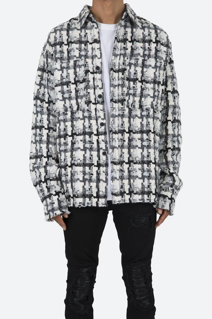 商品[国内直发] MNML|(轻微瑕疵）Raw Edge Flannel - Grey/White,价格¥551,第1张图片