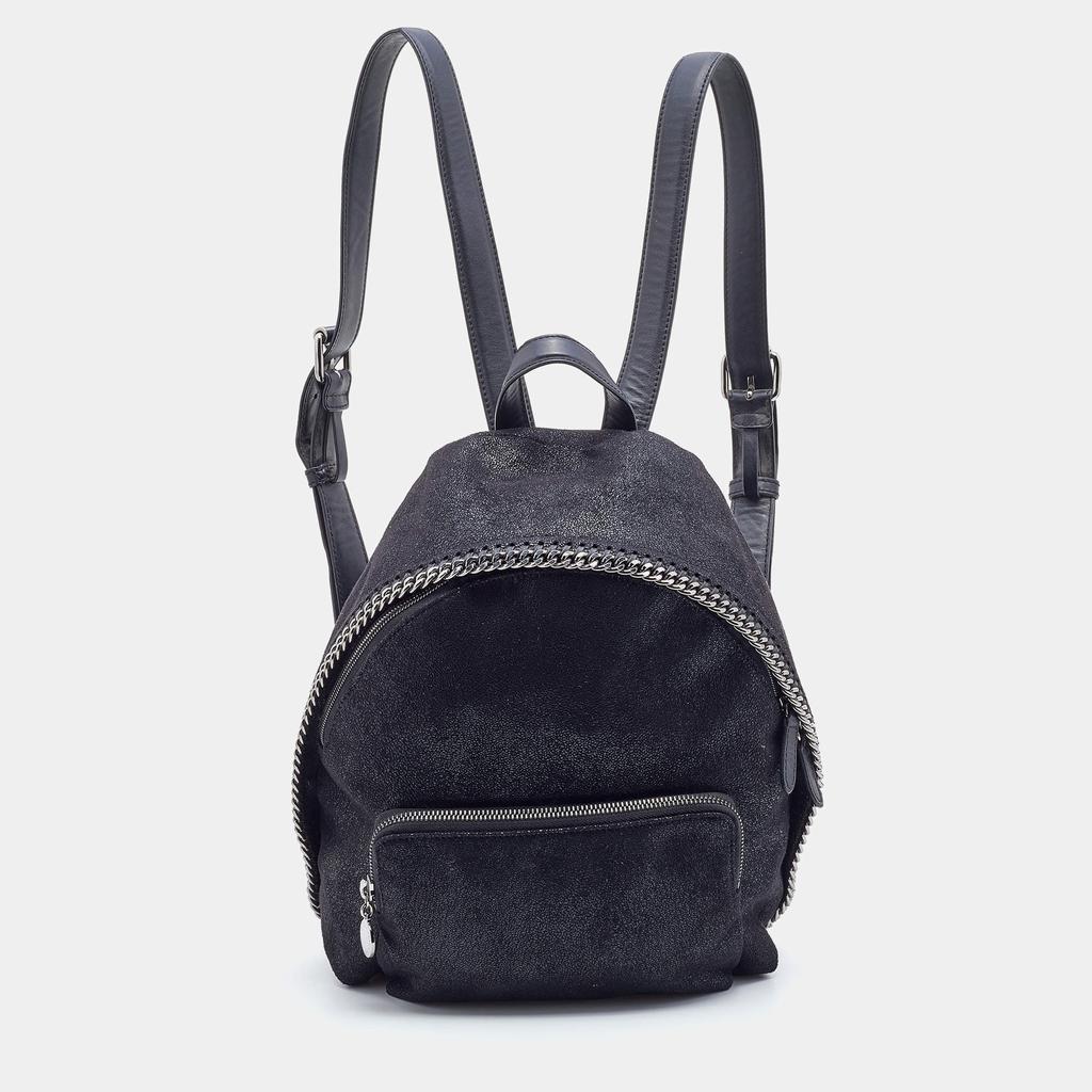 Stella McCartney Black Quilted Faux Leather Mini Falabella Backpack商品第1张图片规格展示