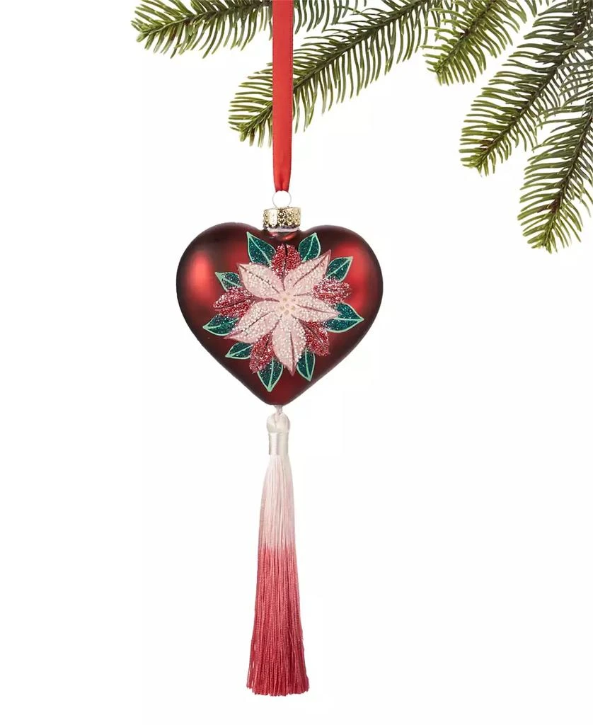 商品Holiday Lane|Burgundy and Blush Heart Ornament, Exclusively at Macy's,价格¥45,第4张图片详细描述