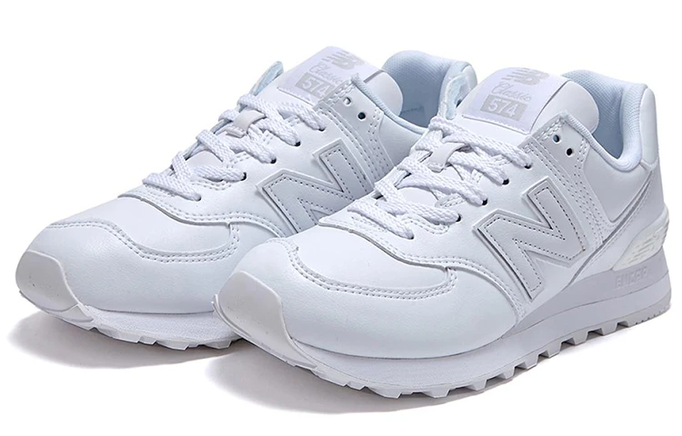 商品[国内直发] New Balance|NB 574 运动休闲减震防滑耐磨 低帮跑步鞋 男女同款 纯白色,价格¥1053,第4张图片详细描述