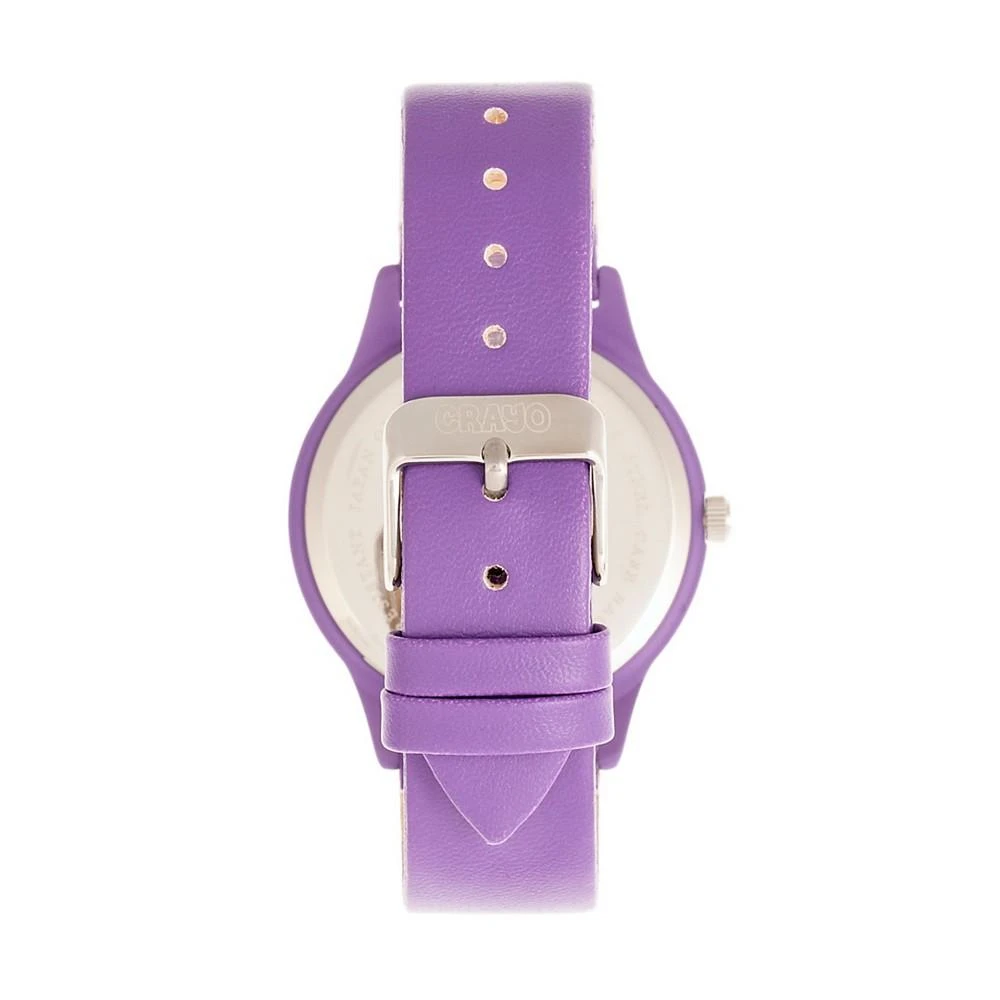商品Crayo|Unisex Splat Purple Leatherette Strap Watch 38mm,价格¥372,第3张图片详细描述